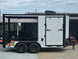 7x14 White Custom Enclosed Trailer with 6' Gate Left side picture 
