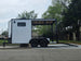 7x14 White Custom Enclosed Trailer with 6' Gate Open right-side picture 