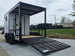 7x14 White Custom Enclosed Trailer with 6' Gate Open back left angle picture 