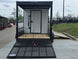 7x14 White Custom Enclosed Trailer with 6' Gate Open back side picture 