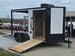 7x14 White Custom Enclosed Trailer with 6' Gate Open front left angle picture 