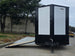 7x14 White Custom Enclosed Trailer with 6' Gate Open front side picture 