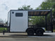 7x14 White Custom Enclosed Trailer with 6' Gate Right side picture 
