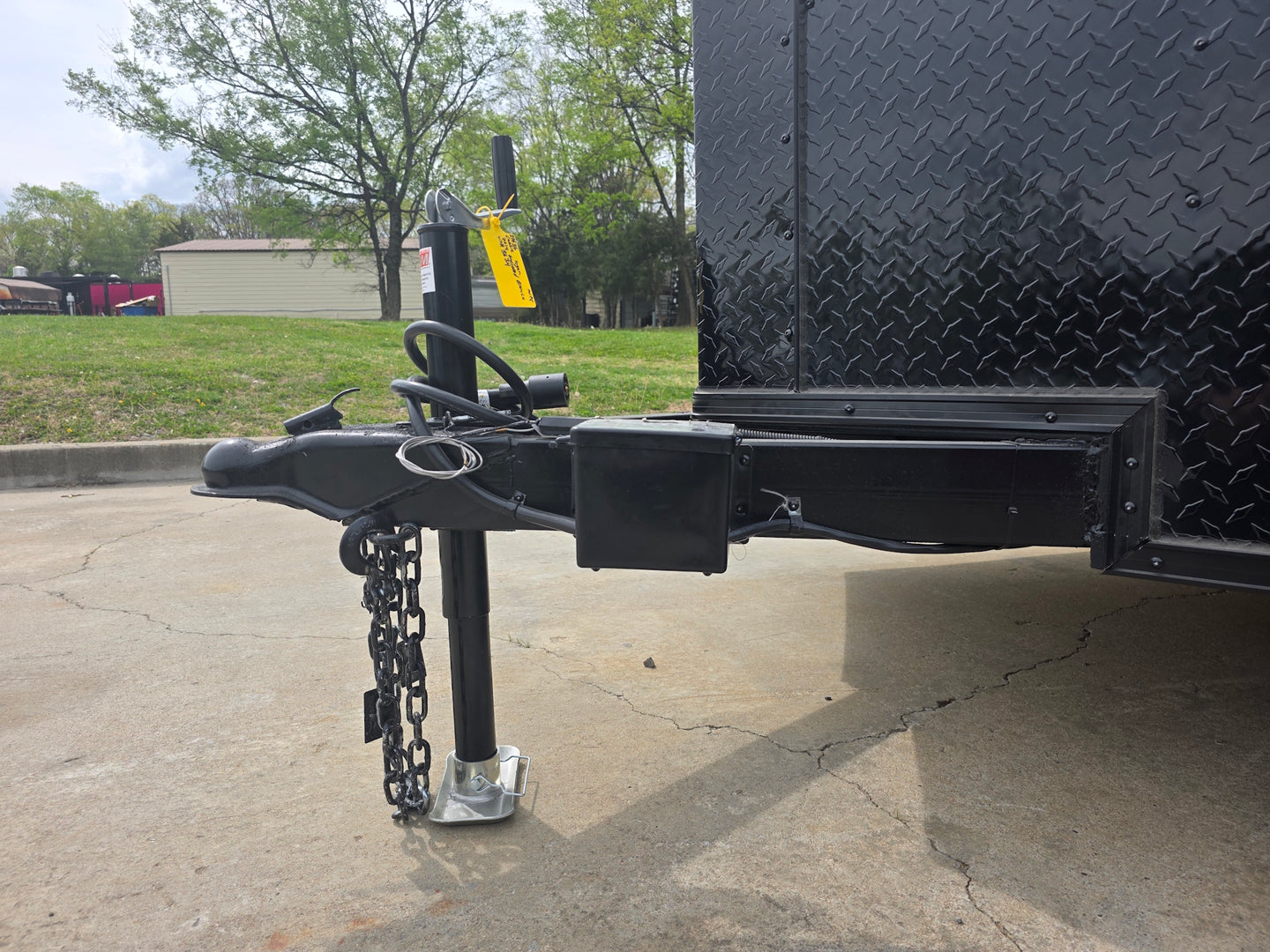7x14 White Custom Enclosed Trailer with 6' Gate Towing package picture 