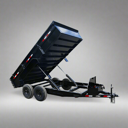 7x14 Gorilla Economy Hydraulic Dump Trailer 2ft Sides (2) 7K Axles Studio