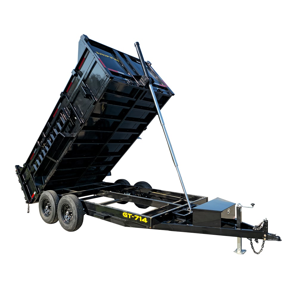 7x14 Telescopic Dump Trailer with 3ft Sides (2) 7K Axles