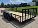 7x16 Dovetail Utility Trailer with 1FT Mesh Side Gate (2) 3500lb Axle 7k GVWR Back left angle picture 