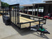 7x16 Dovetail Utility Trailer with 1FT Mesh Side Gate (2) 3500lb Axle 7k GVWR Front left angle picture 