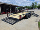 7x16 Dovetail Utility Trailer with 1FT Mesh Side Gate (2) 3500lb Axle 7k GVWR Open back right angle picture 