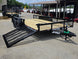 7x16 Dovetail Utility Trailer with 1FT Mesh Side Gate (2) 3500lb Axle 7k GVWR Open front left angle picture 