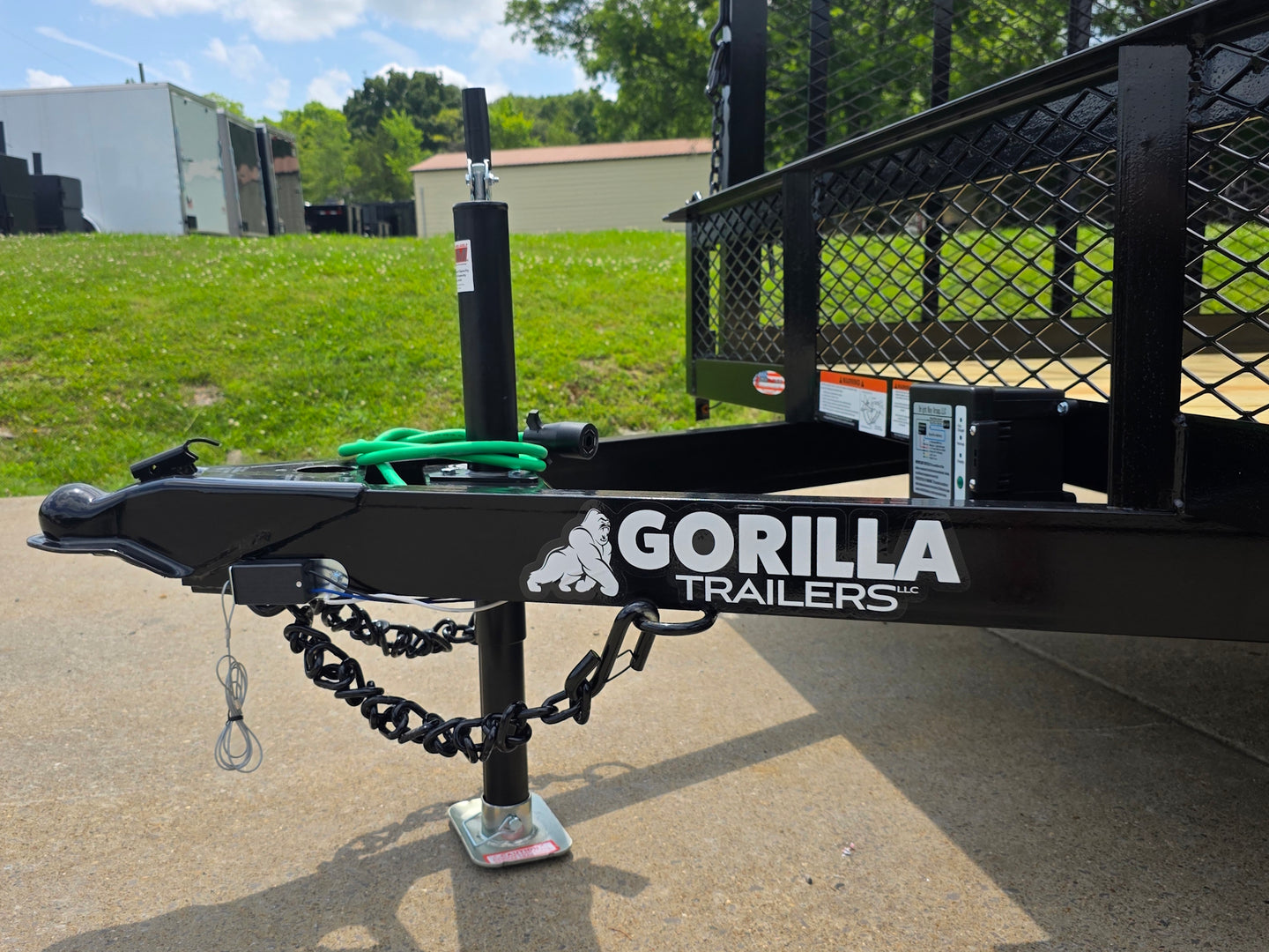 7x16 Dovetail Utility Trailer with 1FT Mesh Side Gate (2) 3500lb Axle 7k GVWR Tongue picture 