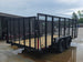 7x16 Powder Coated Straight Deck Utility Trailer with 4.5ft Mesh Sides (2) 3500lb Axles Back right angle picture 