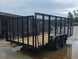 7x16 Powder Coated Straight Deck Utility Trailer with 4.5ft Mesh Sides (2) 3500lb Axles Back right angle picture 