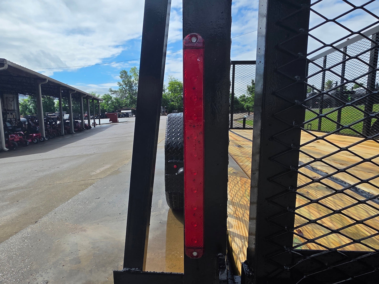 7x16 Powder Coated Straight Deck Utility Trailer with 4.5ft Mesh Sides (2) 3500lb Axles Brake light picture 