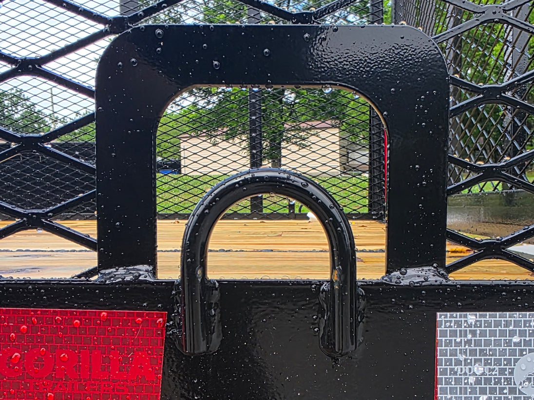 7x16 Powder Coated Straight Deck Utility Trailer with 4.5ft Mesh Sides (2) 3500lb Axles D ring picture 