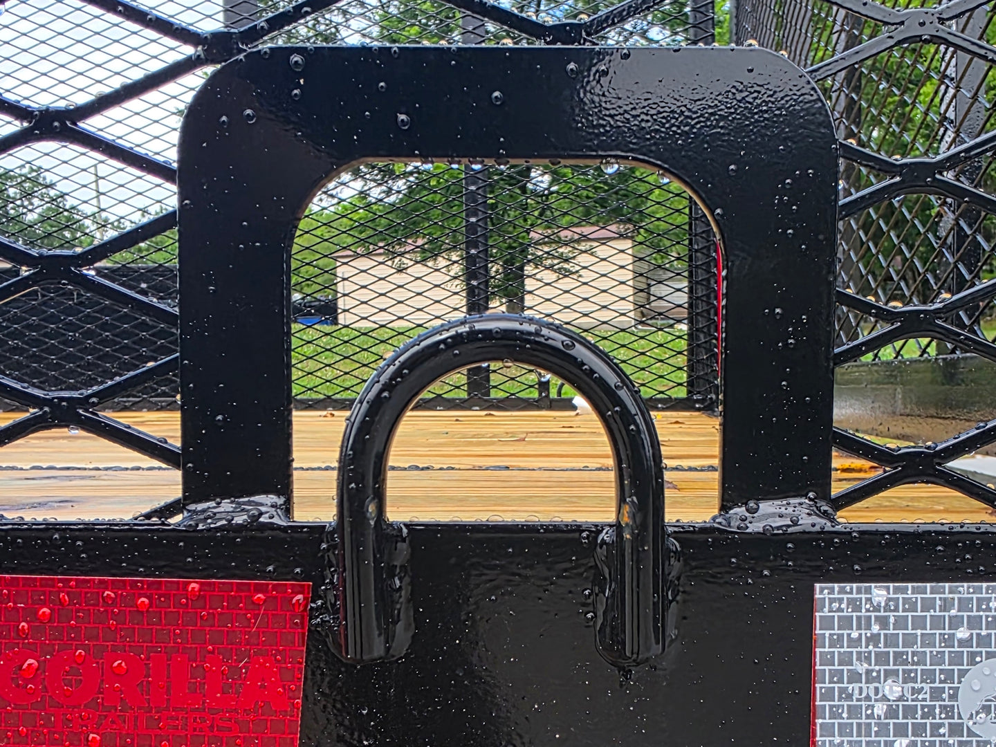 7x16 Powder Coated Straight Deck Utility Trailer with 4.5ft Mesh Sides (2) 3500lb Axles D ring picture 