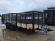 7x16 Powder Coated Straight Deck Utility Trailer with 4.5ft Mesh Sides (2) 3500lb Axles Front left angle picture 