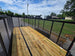 7x16 Powder Coated Straight Deck Utility Trailer with 4.5ft Mesh Sides (2) 3500lb Axles Interior back left angle picture 