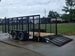 7x16 Powder Coated Straight Deck Utility Trailer with 4.5ft Mesh Sides (2) 3500lb Axles Open back left angle picture 