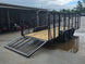 7x16 Powder Coated Straight Deck Utility Trailer with 4.5ft Mesh Sides (2) 3500lb Axles Open back right-angle picture 