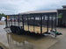 7x16 Powder Coated Straight Deck Utility Trailer with 4.5ft Mesh Sides (2) 3500lb Axles Open front left angle picture 