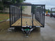 7x16 Powder Coated Straight Deck Utility Trailer with 4.5ft Mesh Sides (2) 3500lb Axles Open front side picture 