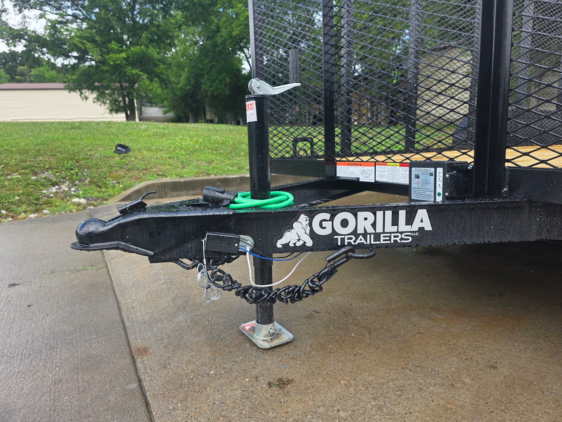 7x16 Powder Coated Straight Deck Utility Trailer with 4.5ft Mesh Sides (2) 3500lb Axles Tongue picture 