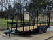 7x16 Straight Deck (2) 5200lb axles 2ft mesh 6ft ladder racks Front right angle picture 