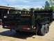7x16 Telescopic Dump Trailer with 3ft Sides Powder Coated (2) 7K Axles GVWR 14k Back right-angle picture 