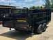 7x16 Telescopic Dump Trailer with 3ft Sides Powder Coated (2) 7K Axles GVWR 14k Back right angle picture 