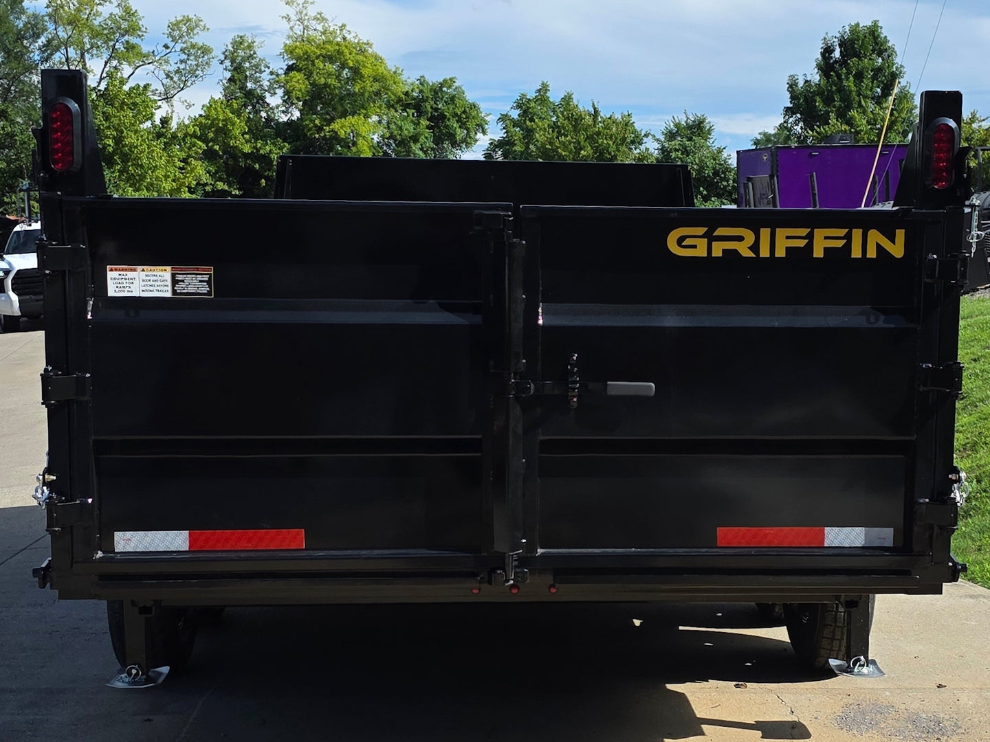 7x16 Telescopic Dump Trailer with 3ft Sides Powder Coated (2) 7K Axles GVWR 14k Back side picture 