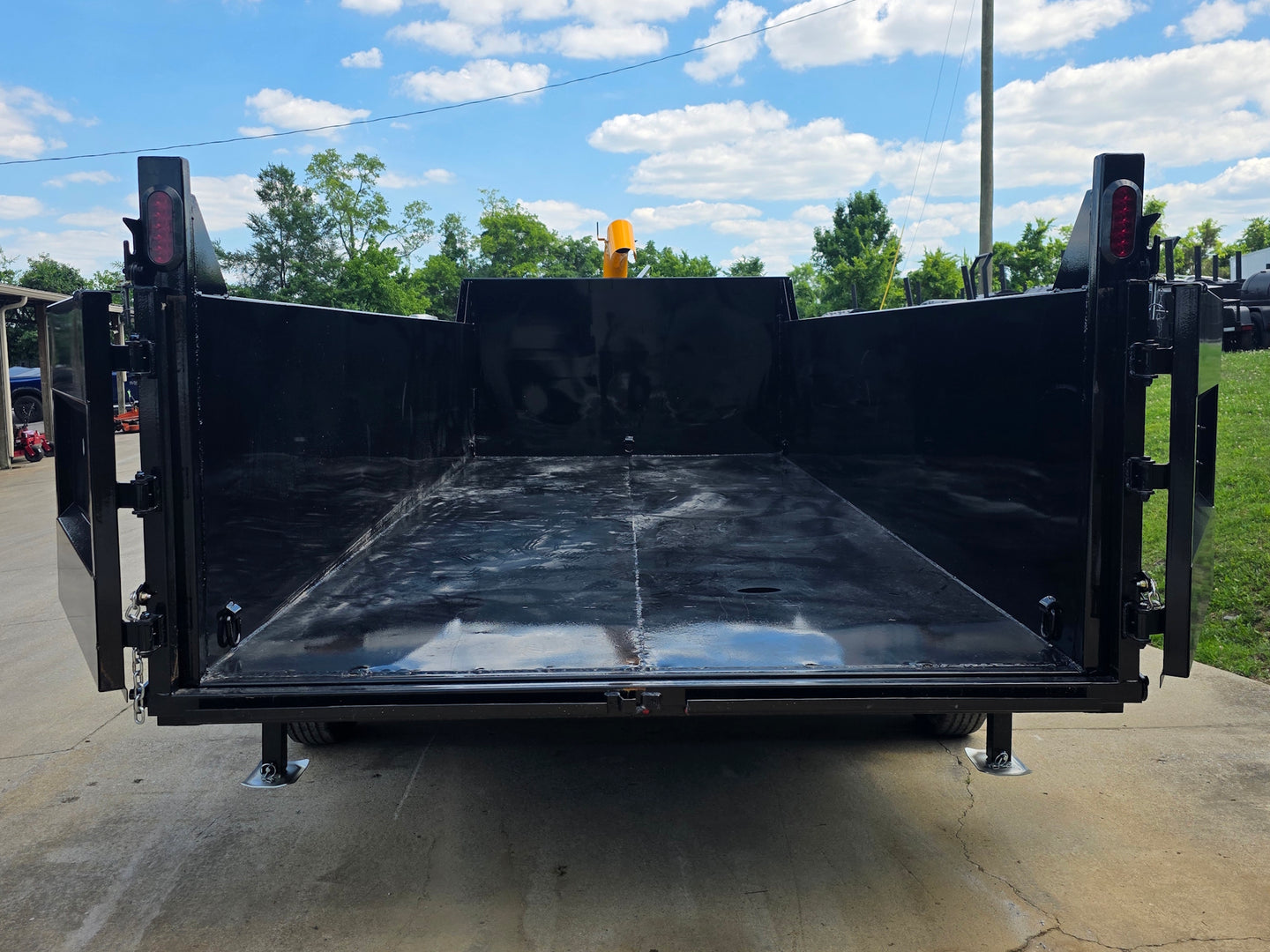 7x16 Telescopic Dump Trailer with 3ft Sides Powder Coated (2) 7K Axles GVWR 14k Bed picture 