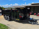 7x16 Telescopic Dump Trailer with 3ft Sides Powder Coated (2) 7K Axles GVWR 14k Front left angle picture 