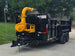 7x16 Telescopic Dump Trailer with 3ft Sides Powder Coated (2) 7K Axles GVWR 14k Front right angle picture 