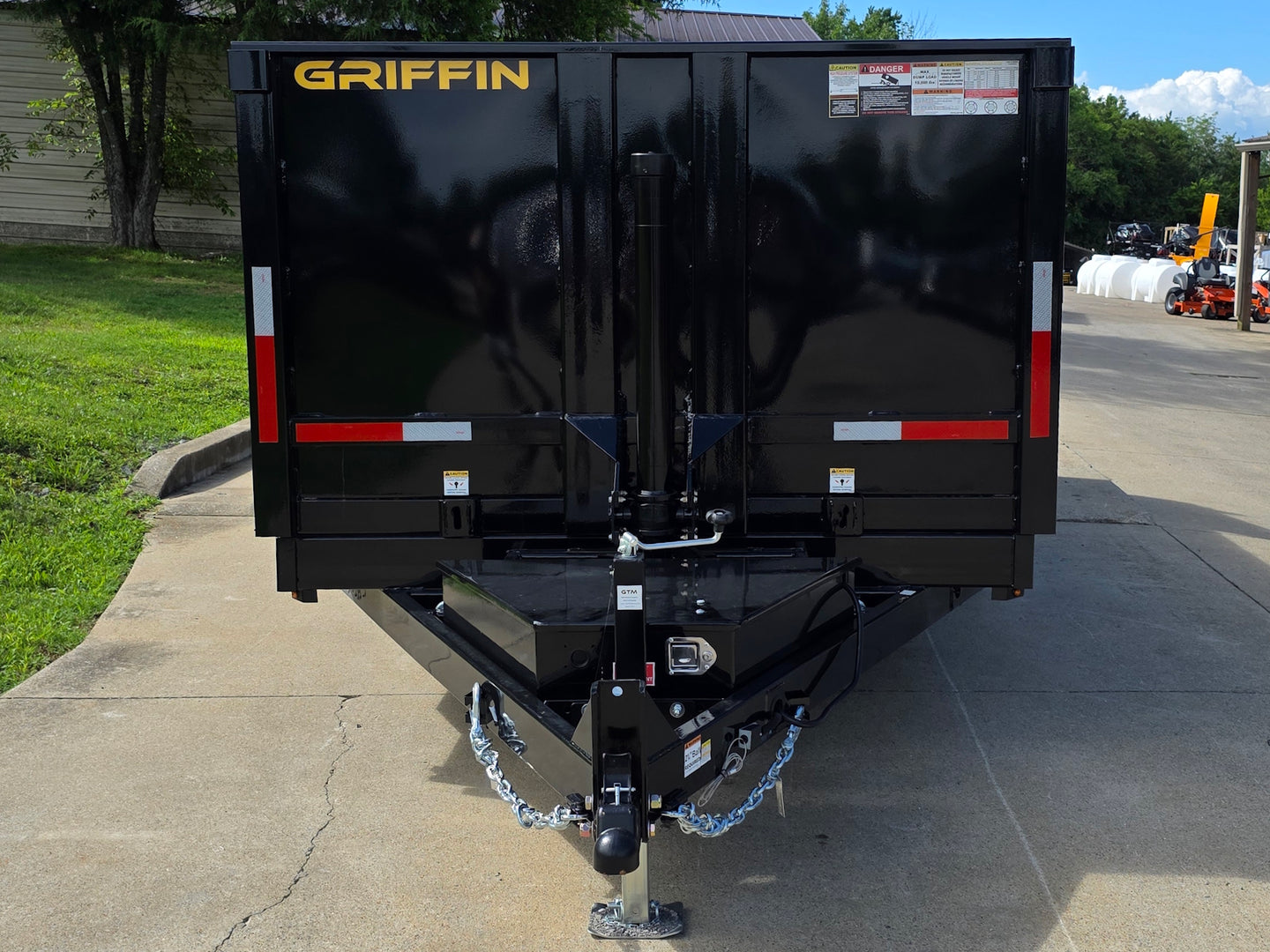 7x16 Telescopic Dump Trailer with 3ft Sides Powder Coated (2) 7K Axles GVWR 14k Front side picture 