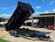 7x16 Telescopic Dump Trailer with 3ft Sides Powder Coated (2) 7K Axles GVWR 14k Lifted front left angle picture