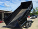 7x16 Telescopic Dump Trailer with 3ft Sides Powder Coated (2) 7K Axles GVWR 14k Lifted back right-angle picture 