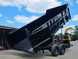 7x16 Telescopic Dump Trailer with 3ft Sides Powder Coated (2) 7K Axles GVWR 14k Lifted back right angle picture 