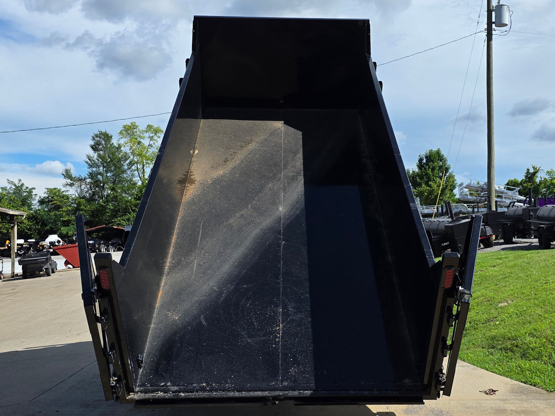 7x16 Telescopic Dump Trailer with 3ft Sides Powder Coated (2) 7K Axles GVWR 14k Lifted back side picture 
