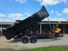 7x16 Telescopic Dump Trailer with 3ft Sides Powder Coated (2) 7K Axles GVWR 14k Lifted left side picture 