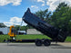 7x16 Telescopic Dump Trailer with 3ft Sides Powder Coated (2) 7K Axles GVWR 14k Lifted right side picture 