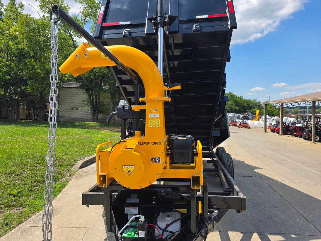 7x16 Telescopic Dump Trailer with 3ft Sides Powder Coated (2) 7K Axles GVWR 14k Mulcher picture 