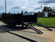 7x16 Telescopic Dump Trailer with 3ft Sides Powder Coated (2) 7K Axles GVWR 14k Open back left angle picture 