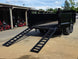 7x16 Telescopic Dump Trailer with 3ft Sides Powder Coated (2) 7K Axles GVWR 14k Open back right-angle picture 