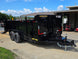 7x16 Telescopic Dump Trailer with 3ft Sides Powder Coated (2) 7K Axles GVWR 14k Open front left angle picture 