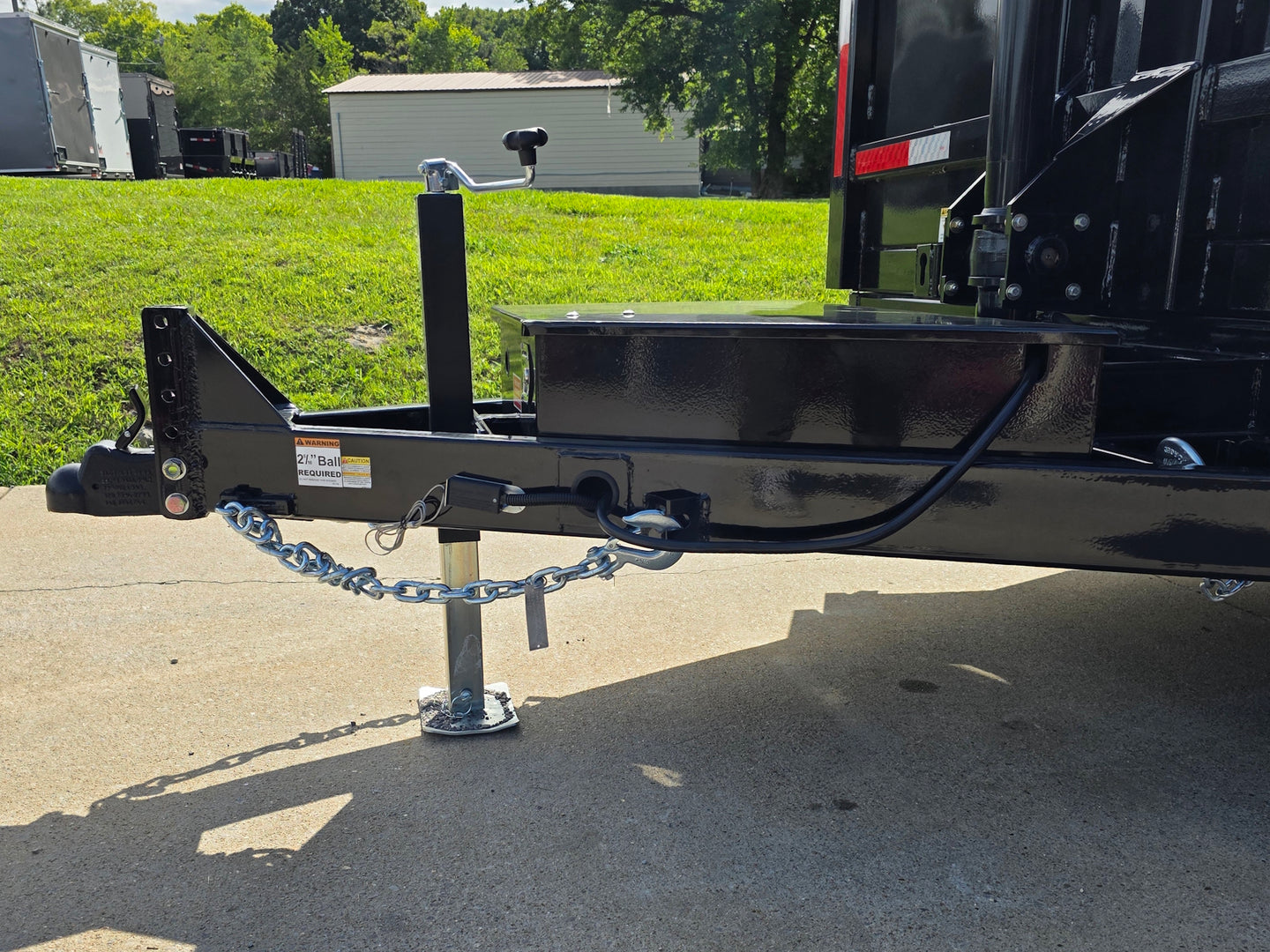 7x16 Telescopic Dump Trailer with 3ft Sides Powder Coated (2) 7K Axles GVWR 14k  Tongue picture 