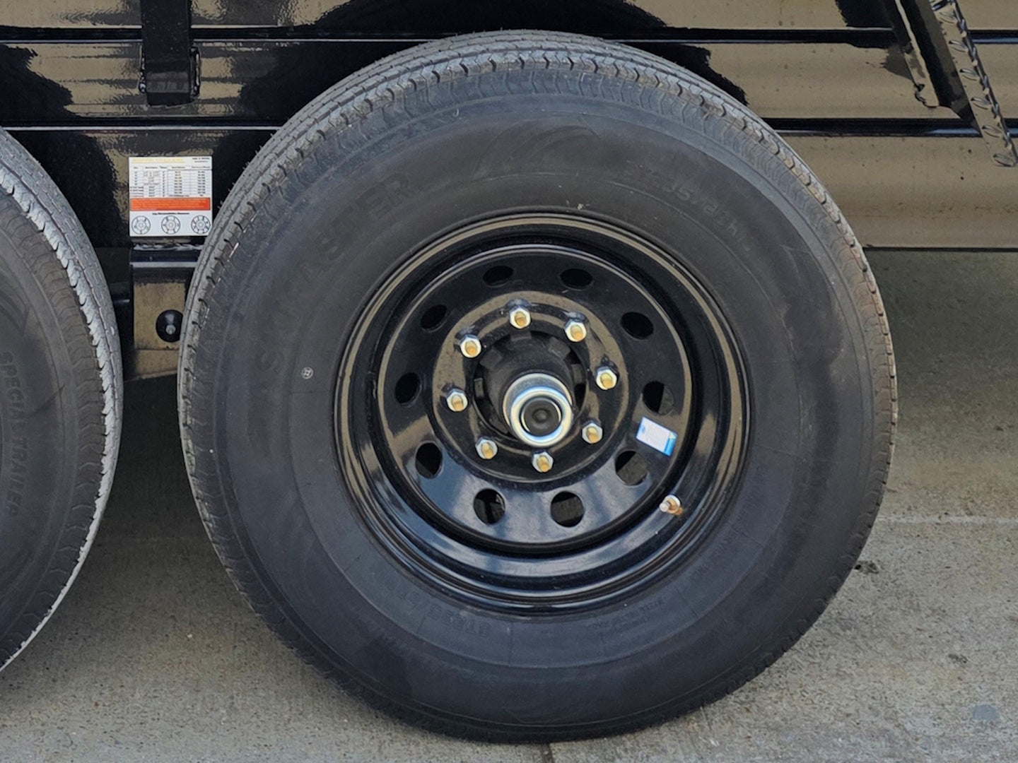 7x16 Telescopic Dump Trailer with 3ft Sides Powder Coated (2) 7K Axles GVWR 14k Wheel picture 