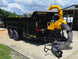 7x16x3 Gorilla Telescopic Leaf Dump Trailer System With 21hp Leaf Debris Loader Front left angle picture 