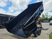 7x16x3 Gorilla Telescopic Leaf Dump Trailer System With 21hp Leaf Debris Loader Lifted back right angle Picture 