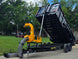 7x16x3 Gorilla Telescopic Leaf Dump Trailer System With 21hp Leaf Debris Loader Lifted front left angle picture 